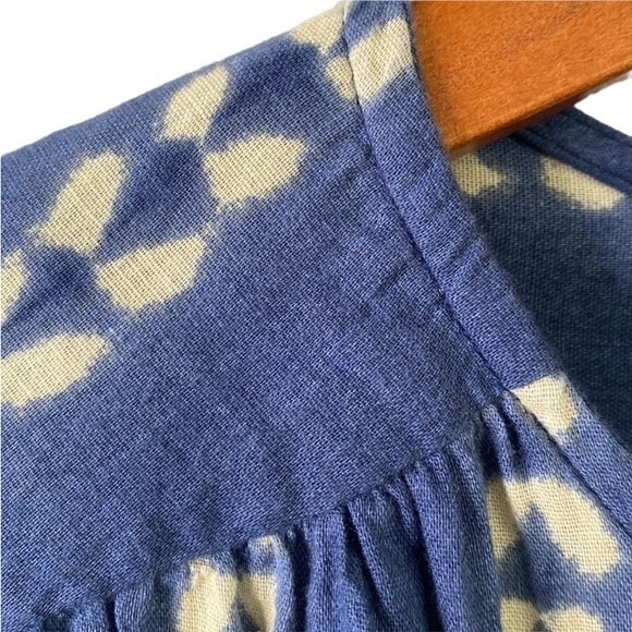 Sundance Joy In Beauty Floral Embroidery Tie Dye Print Tassel Tie Balloon Sleeve - Picture 6 of 16